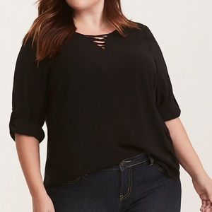 Strappy Front Pullover Top